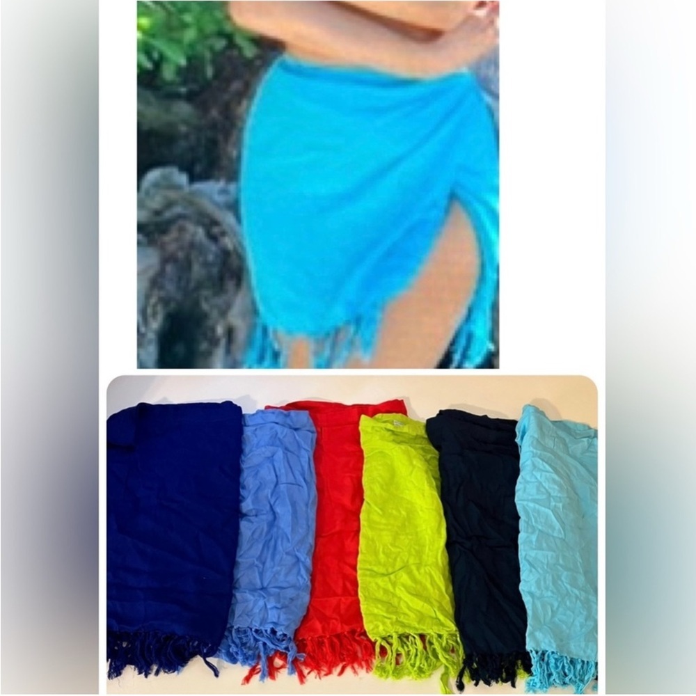 Zuliana 100% Cotton Size Small Bundle of 6 Colors Sarong, New With Tags.